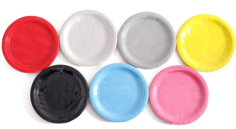 9" Plates – 10 Pieces per Pack (Solid Color, Mixed Colors)