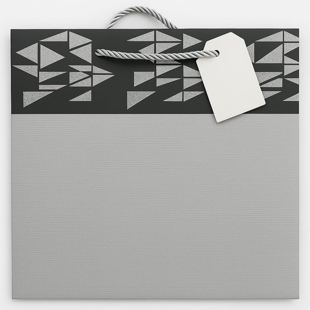 Medium Grey Everyday Gift Bag with Handles.18x24x8.5cm
