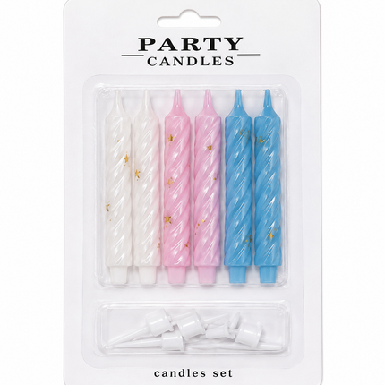 6ct Candles. 3 Colors