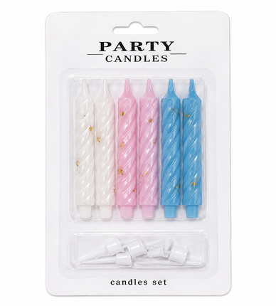 6ct Candles. 3 Colors