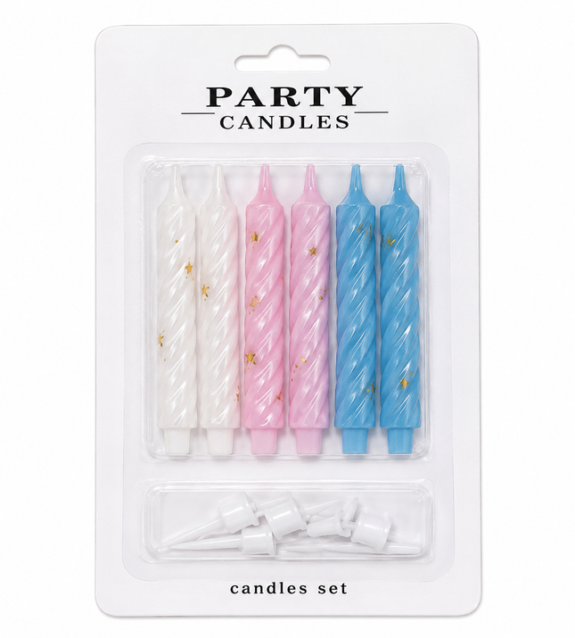 6ct Candles. 3 Colors