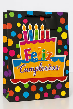 Gift Bags Size Large - 26x32x10 cm Birthday Theme (Spanish)