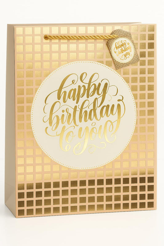 Large Happy Birthday Giftbag with Handles 26x32x10cm