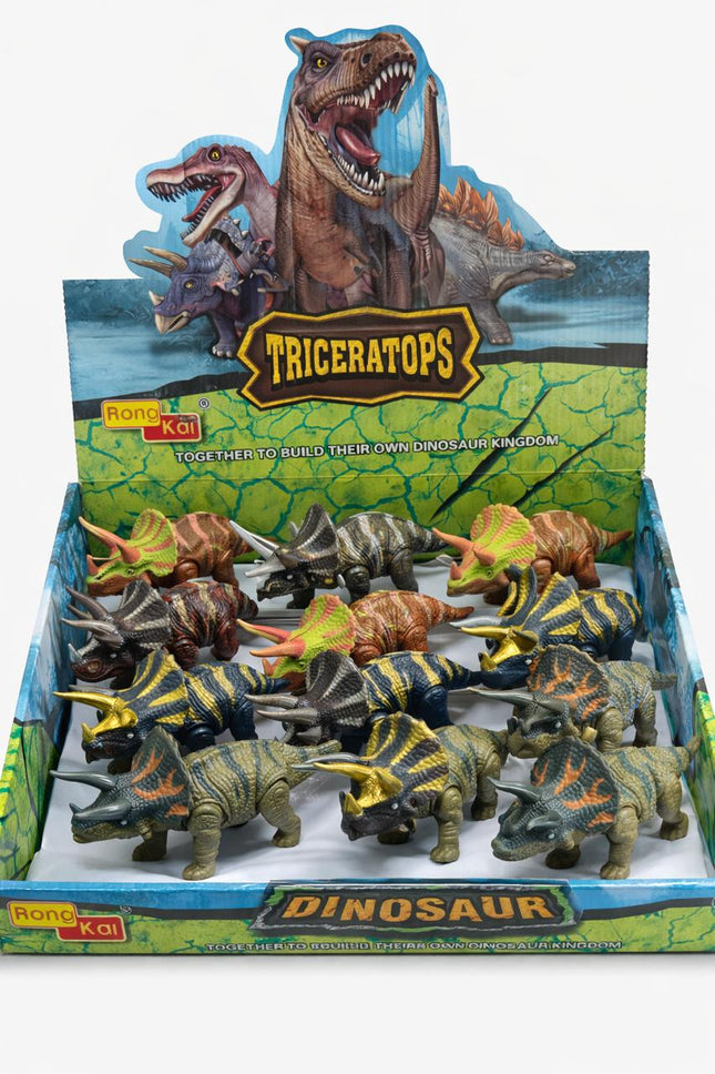 Dinosaur Toy Set – 4 Colorful Dino Figures in Display Case for Kids