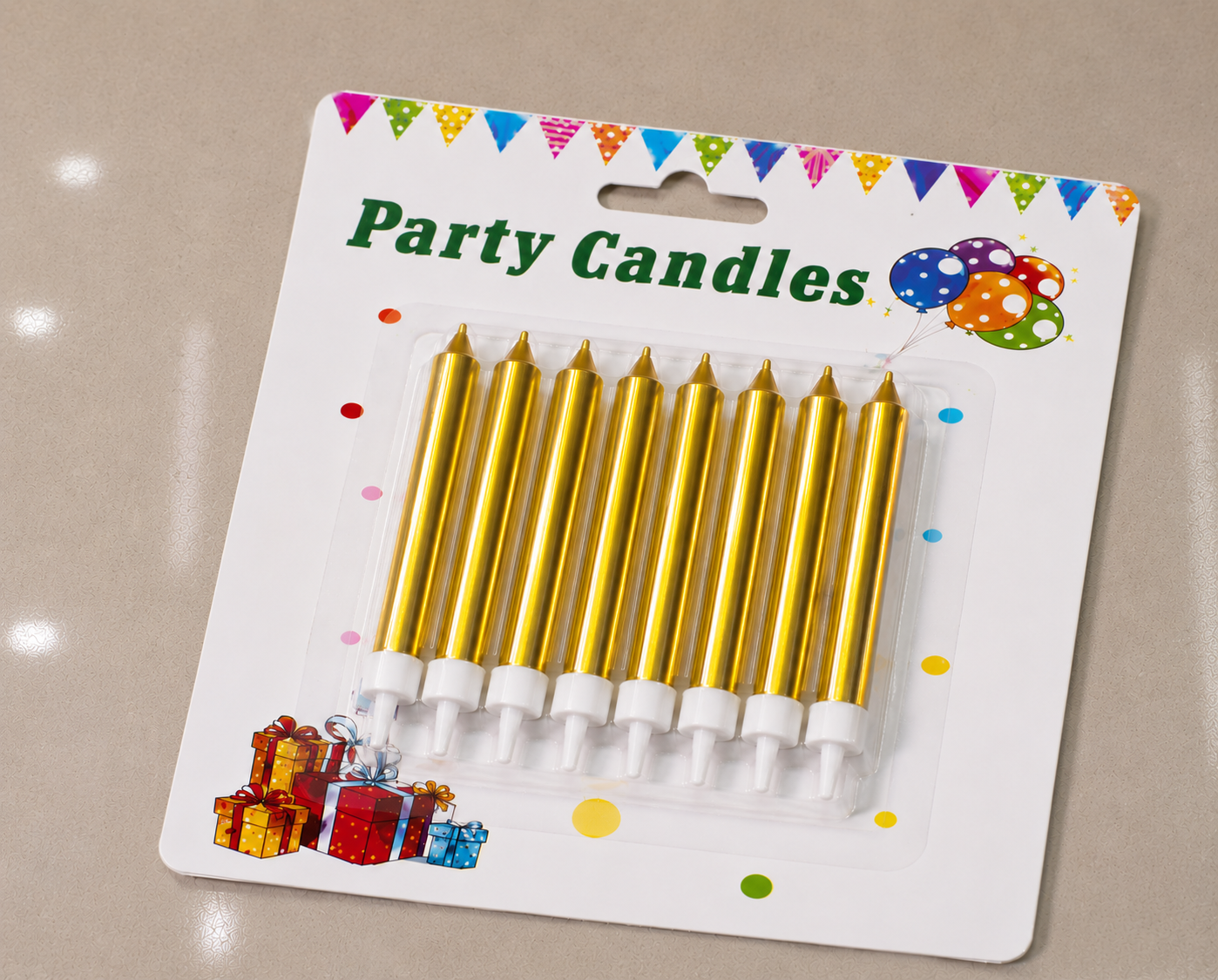 8 ct Birthday Candle -Gold