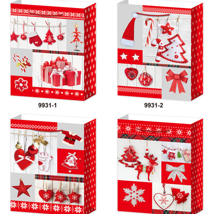 Christmas Jumbo Giftbag. Red/White Design. Size: 31*40*12cm