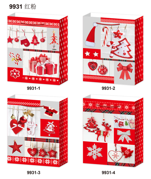 Christmas Jumbo Giftbag. Red/White Design. Size: 31*40*12cm
