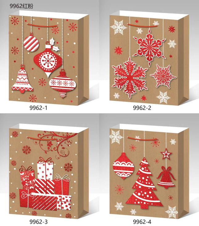 Jumbo Christmas Giftbag. Kraft Design. Size :31*40*12 cm