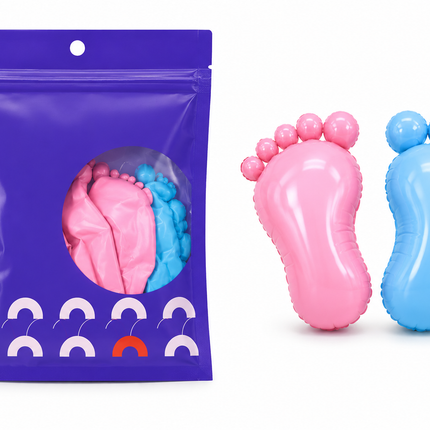 Foot Shape Balloons 5PCS Pink Blue Baby Shower