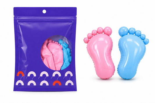 Foot Shape Balloons 5PCS Pink Blue Baby Shower