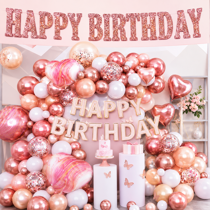 Pastel Happy Birthday Backdrop Banner with Balloon