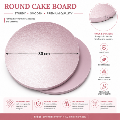 Round Silver Cake Board 30cm