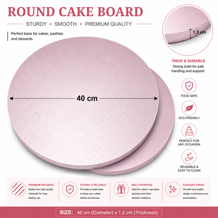 Round Silver Cake Board 40cm Cake Drum