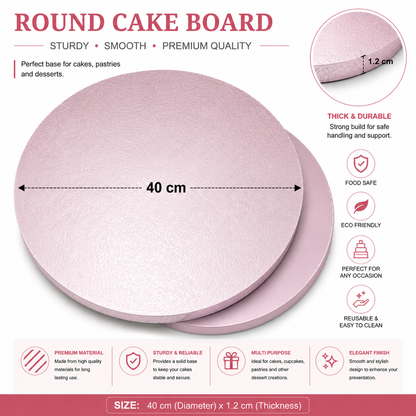 Round Silver Cake Board 40cm Cake Drum