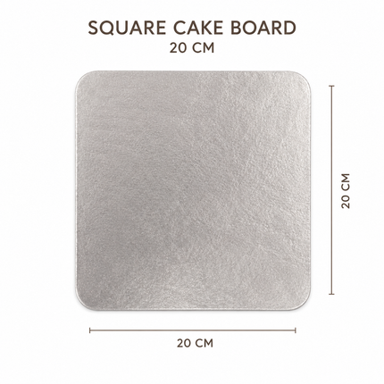 Silver Square Cake Drum 20cm