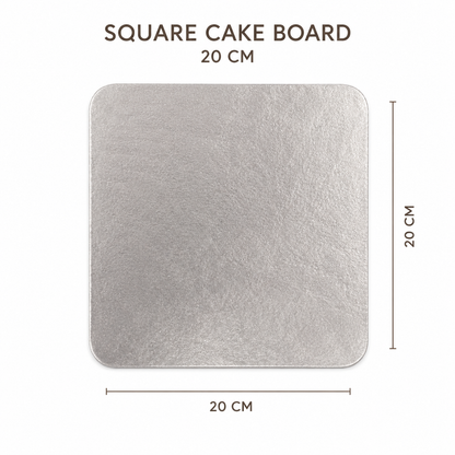 Silver Square Cake Drum 20cm