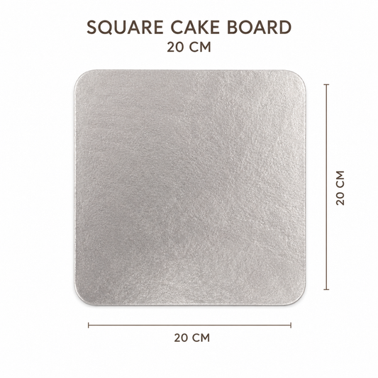 Silver Square Cake Drum 20cm