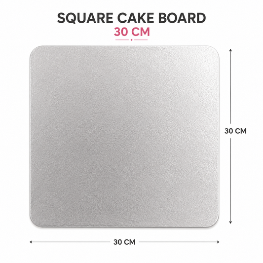 30 x 30cm Silver Square Cake Board