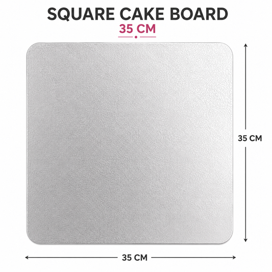 35 x 35cm Silver Square Cake Board