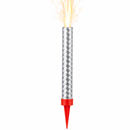 Birthday Silver Sparkler Fountain Candle 12cm