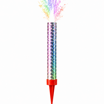 Birthday Rainbow Sparkler Fountain Candle 12cm