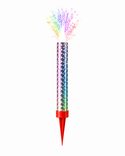 Birthday Rainbow Sparkler Fountain Candle 12cm