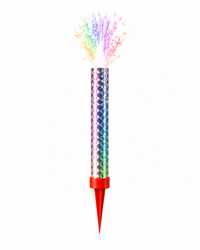 Birthday Rainbow Sparkler Fountain Candle 12cm