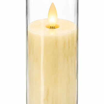 Decorative LED Candle in Glass Holder - 5.5 x 12.5 cm