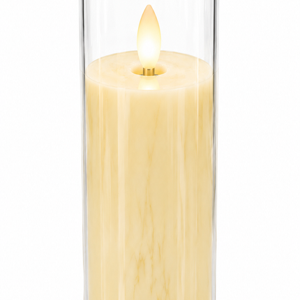 LED Flameless Candle with Glass Holder 5.5 x 15 cm