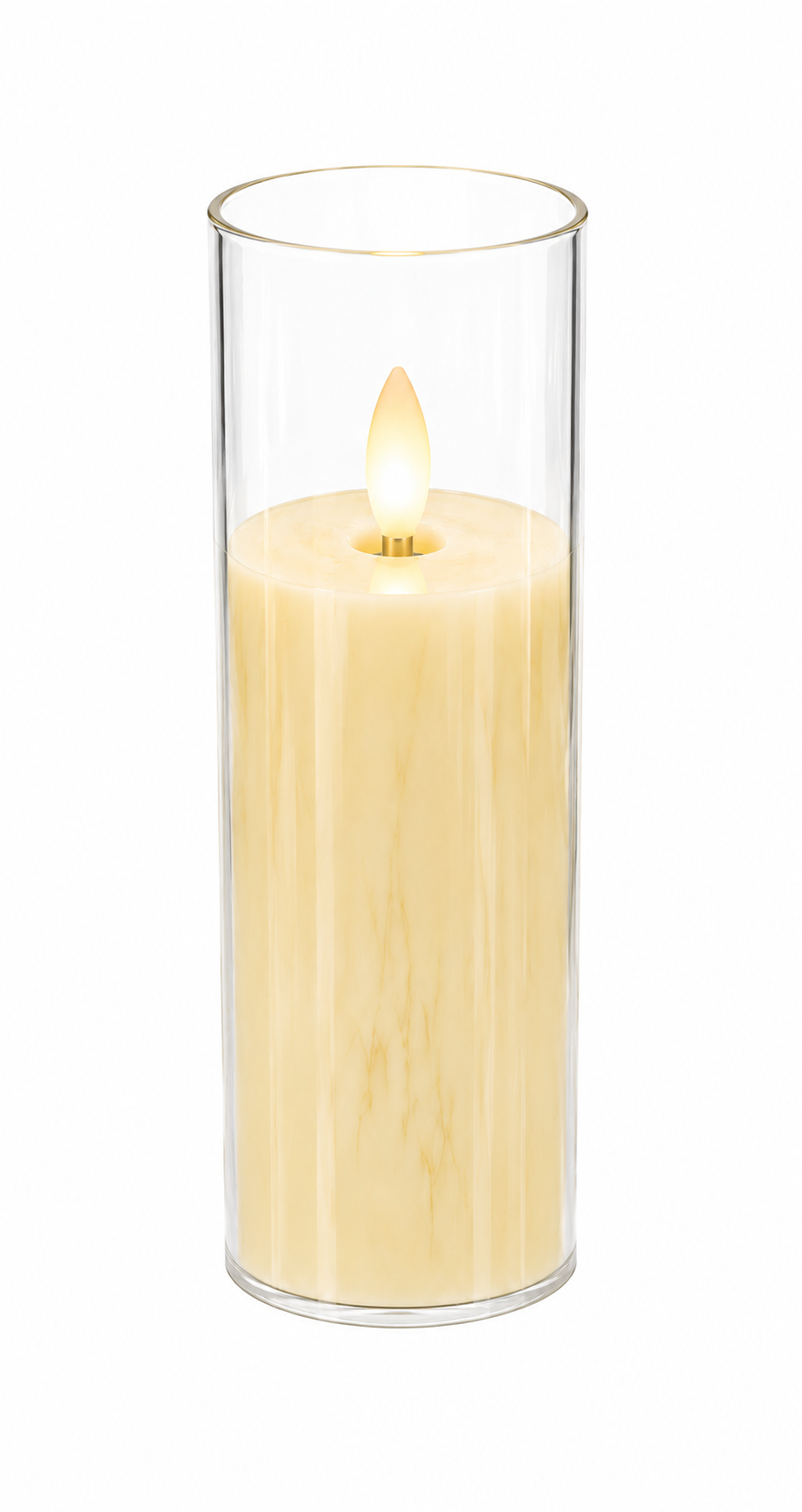 LED Flameless Candle with Glass Holder 5.5 x 15 cm