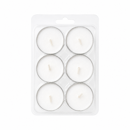 White Unscented Tealights Candles - 6 Pack