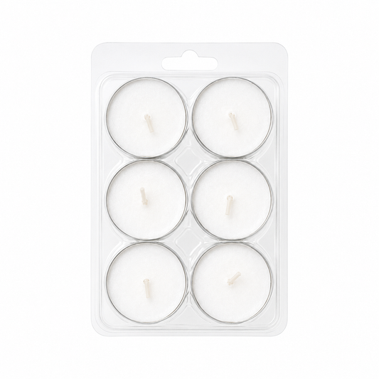 White Unscented Tealights Candles - 6 Pack