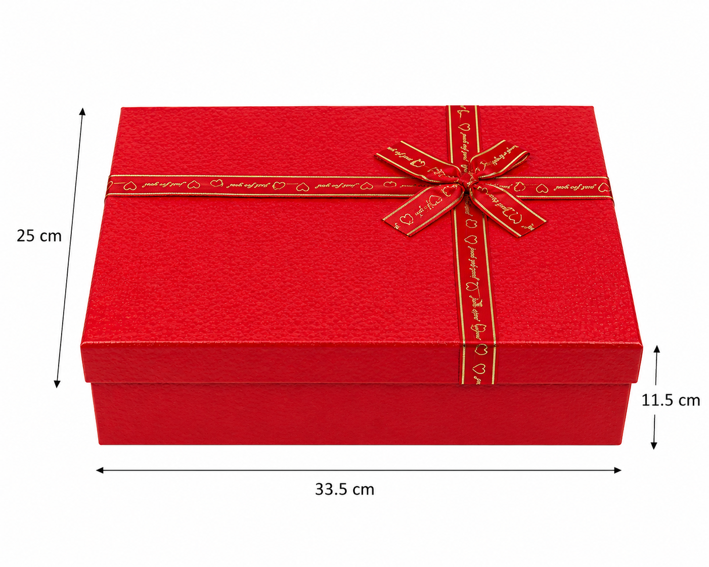Premium Red Gift Box with Ribbon Bow – 33.5 × 25 × 11.5 cm