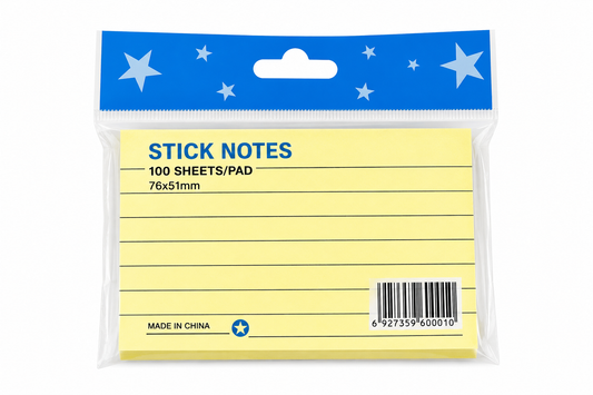 Sticky notepad with lines