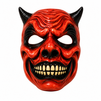 Red Devil Halloween Mask – Realistic Demon Face Costume Accessory