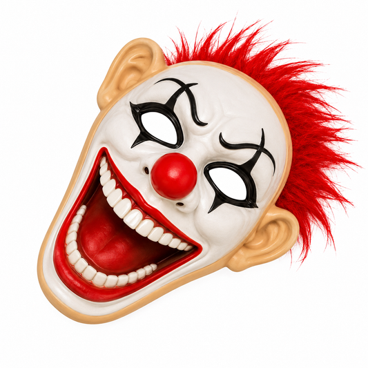 Halloween Horror Clown Mask – Realistic Red Hair Costume Accessory