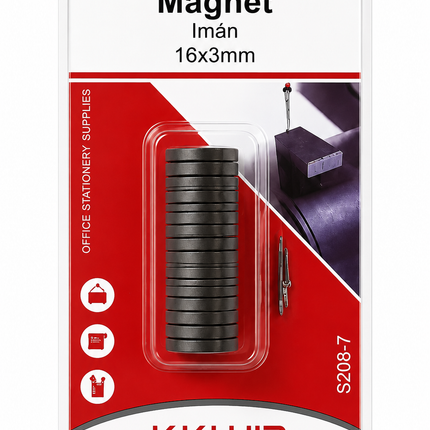 Round Magnets 16mm x 3mm – Strong Hold Magnetic Discs 16 Pack