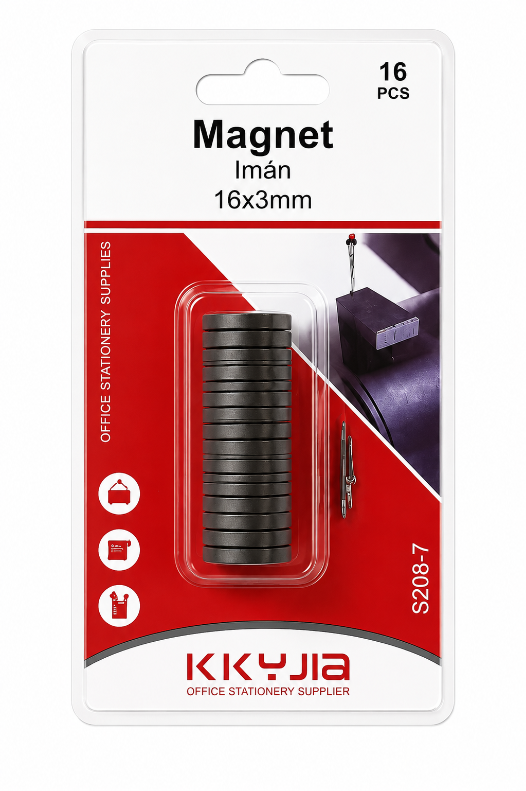Round Magnets 16mm x 3mm – Strong Hold Magnetic Discs 16 Pack