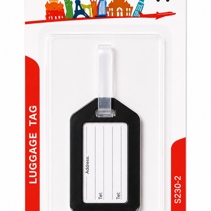 Luggage Tag with Name Card Insert – Waterproof Travel ID Tag for Suitcases
