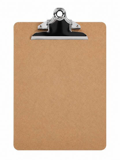 Hardboard Clipboard Writing Board with Metal Clip – Lightweight Portable Writing Surface