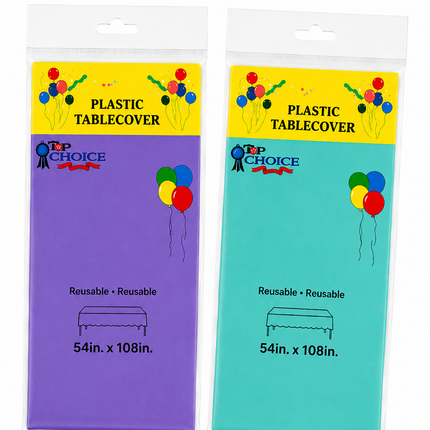 Plastic Table Cover 54" x 108" Rectangle Tablecloth – Party Table Cover