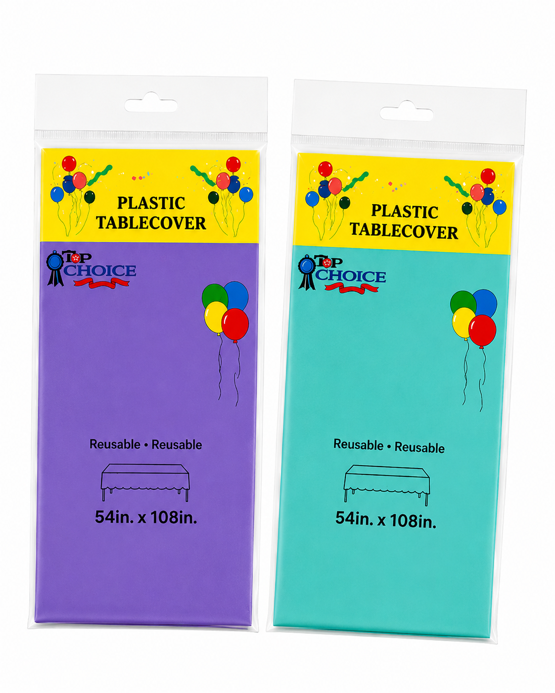 Plastic Table Cover 54" x 108" Rectangle Tablecloth – Party Table Cover