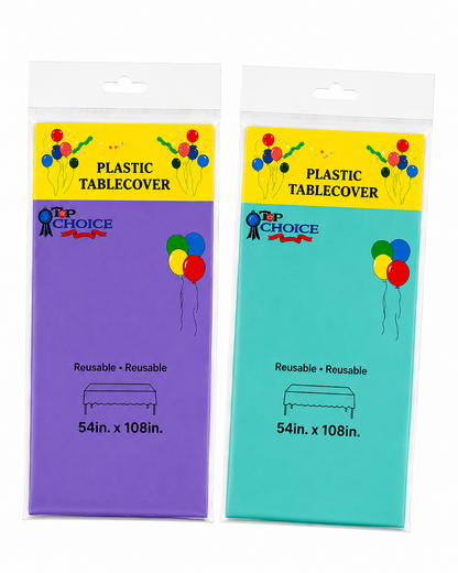Plastic Table Cover 54" x 108" Rectangle Tablecloth – Party Table Cover