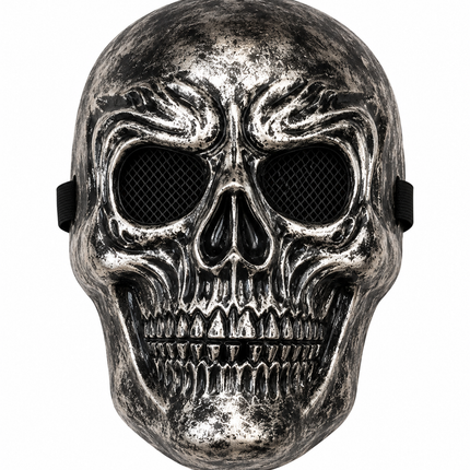 Metallic Skull Halloween Mask – Full Face Skeleton Costume Mask
