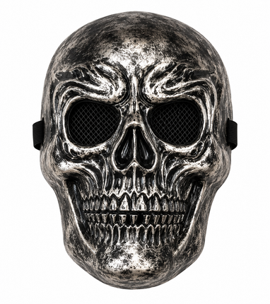 Metallic Skull Halloween Mask – Full Face Skeleton Costume Mask