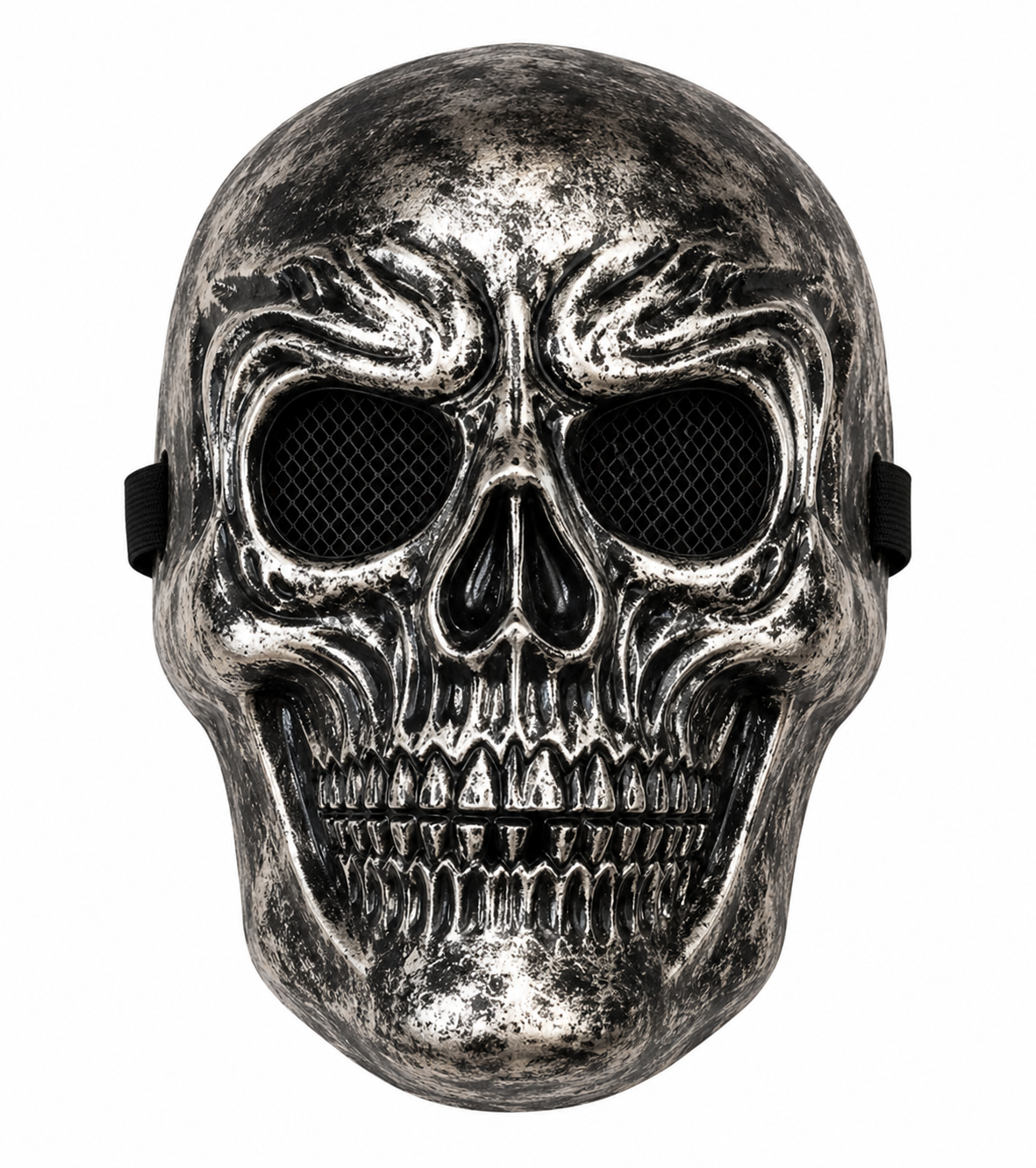 Metallic Skull Halloween Mask – Full Face Skeleton Costume Mask