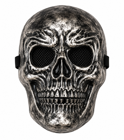 Metallic Skull Halloween Mask – Full Face Skeleton Costume Mask