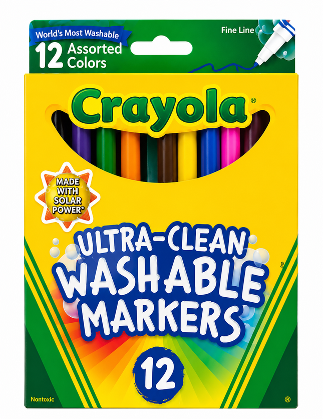 Crayola Kids Markers 12 Count – Washable Assorted Color Marker Set