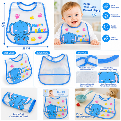 Baby Feeding Bib with Cute Elephant Design
