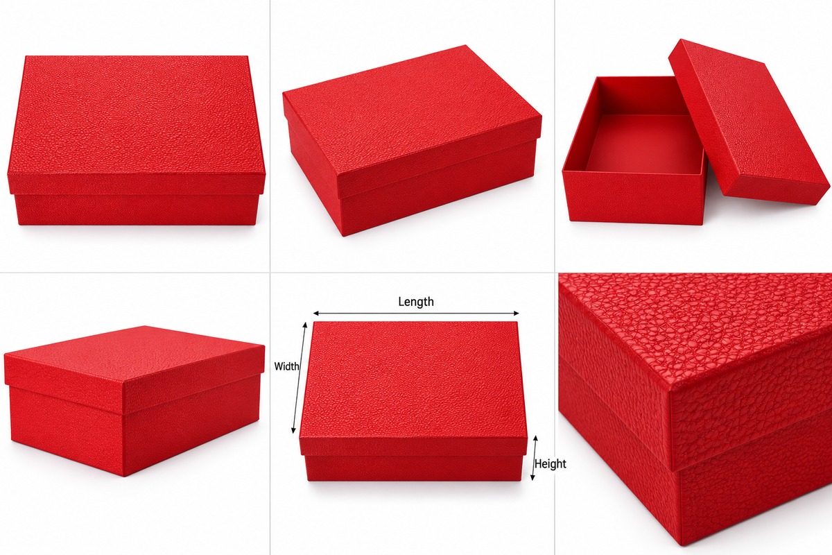 Red Rectangular Gift Box with Lid 10ct - 14.76*11.42*6.30"